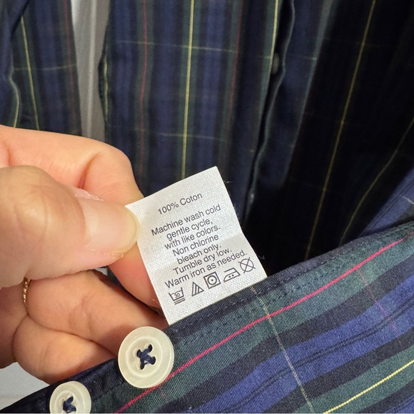 J.crew Men's Blue and Green tartan Plaid Shirt Sz M (15-15.5) - Picture 3 of 6